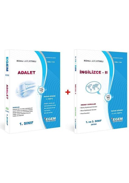 AÖF Açık Öğretim Adalet 1. Sınıf 2. Yarıyıl Bahar Dönemi Konu Anlatımlı Soru Bankası Set