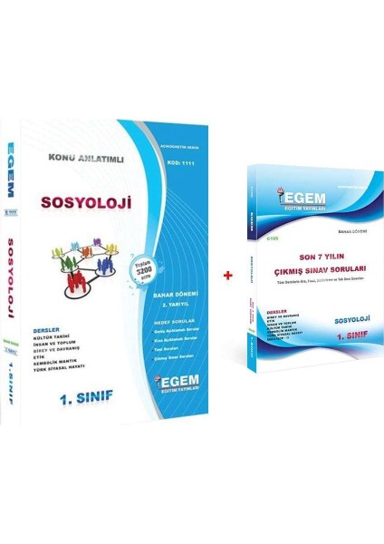 AÖF Açık Öğretim Sosyoloji 1. Sınıf 2 Dönem (Bahar) Konu Anlatımlı Soru Bankası +Çıkmış