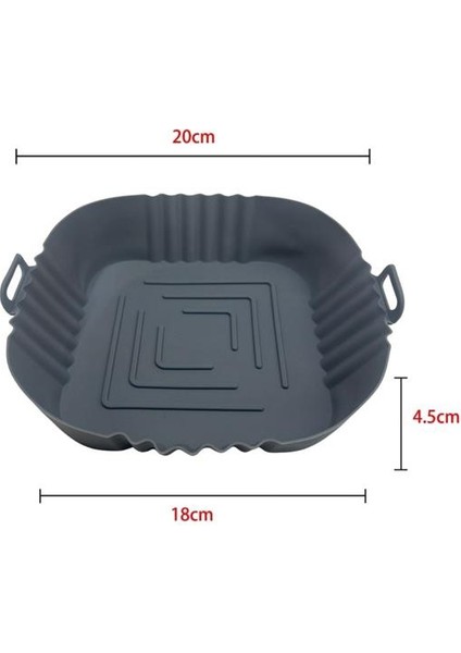 20 Cm'lik Yıkanabilir ve Isıya Dayanıklı Renkli Silikon Kare Fırın Pişirme Matı