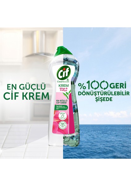 Krem Yüzey Temizleyici Müge ve Frezya Yağ ve Kireç Sökücü Leke Çıkarıcı 500 ML
