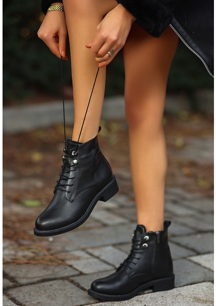 Heta Siyah Cilt Bağcıklı Bot fırsatları