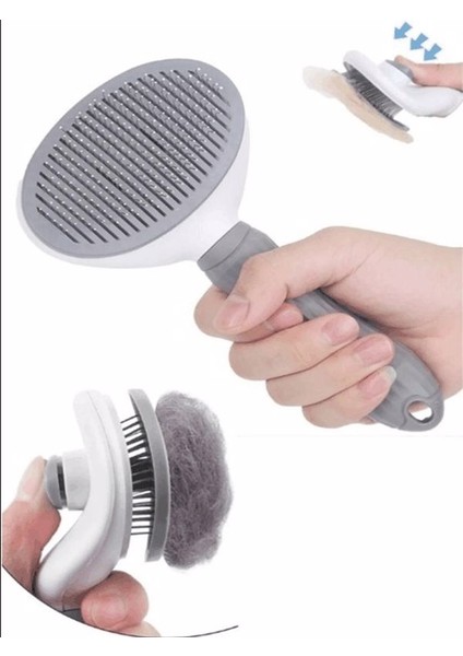 Otomatik Temizlenen Tuşlu Evcil Hayvan Fırçası Kedi Köpek Tüy Toplayıcı Tarak Metal Boncuk Fırça Yeni Model Tarak modelleri