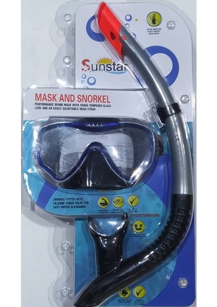 Yüzücü ve Dalgıç Maske Snorkel Set