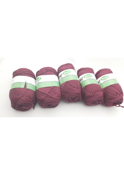 4no 3 mm Bordo Renk Polyester Makrome Zincir Örme Ipi (515 Gr)