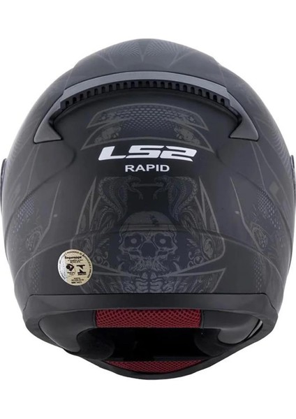 Rapıd Crypt Mat Siyah Fullface Motosiklet Kaskı Siyah Camlı
