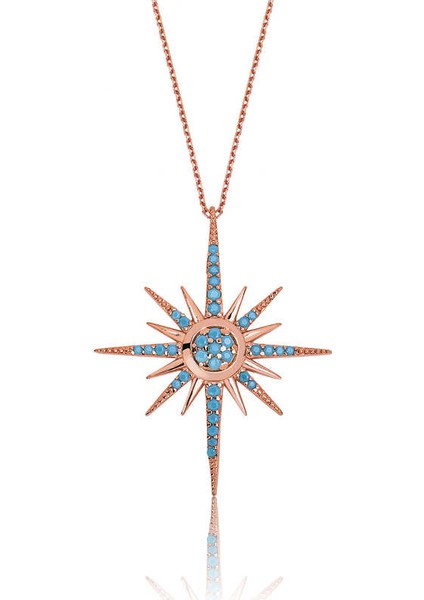 925 Ayar Gümüş Kutup Yıldızı Kadın Gümüş Kolye