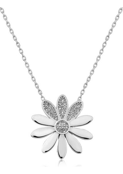 ​925 Ayar Gümüş Çiçek Kadın Gümüş Kolye