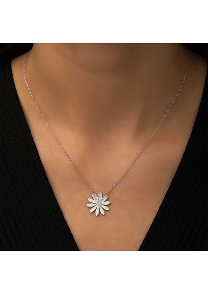 ​925 Ayar Gümüş Çiçek Kadın Gümüş Kolye modelleri