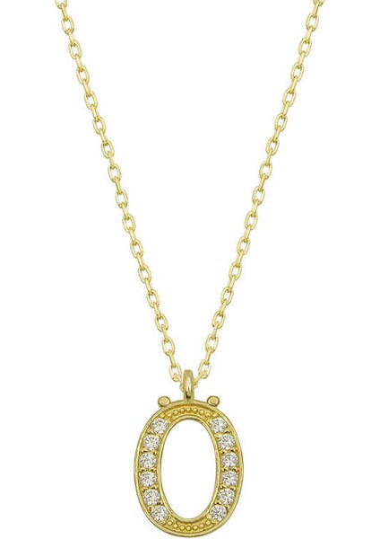 925 Ayar Gümüş Ö Harfi Kadın Gümüş Kolye