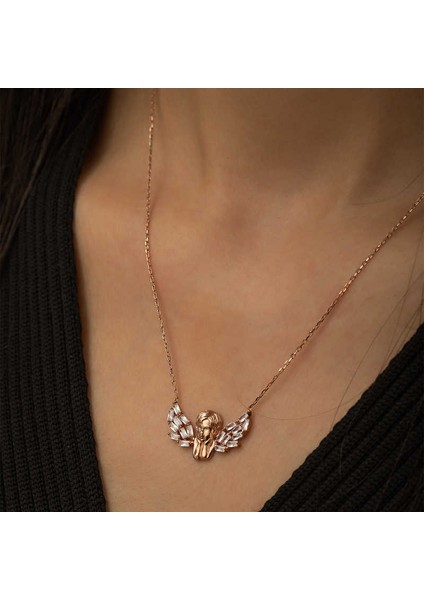 925 Ayar Gümüş Kanatlı Melek Kadın Gümüş Kolye modelleri