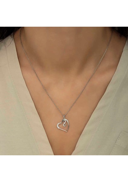 925 Ayar Gümüş Kalpli Sonsuzluk Bayan Gümüş Kolye fırsatları
