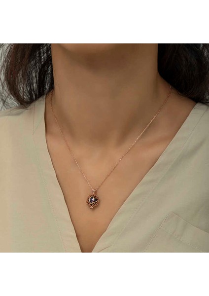 925 Ayar Gümüş Kafesli Lotus Bayan Gümüş Kolye