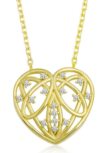 925 Ayar Gümüş Bombeli Kalp Kadın Gümüş Kolye