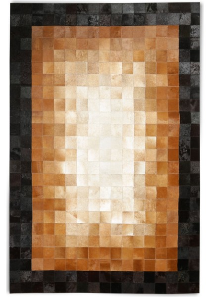 Kiremit Rengi Dana Derisi Patchwork Halı 80 x 150 cm