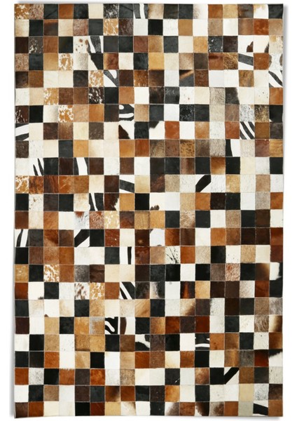 Kahverengi Dana Derisi Patchwork Halı 120 x 180 cm