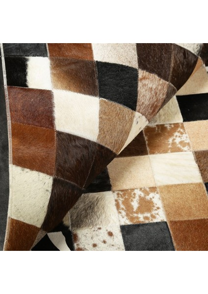 Kahverengi Dana Derisi Patchwork Halı 120 x 180 cm