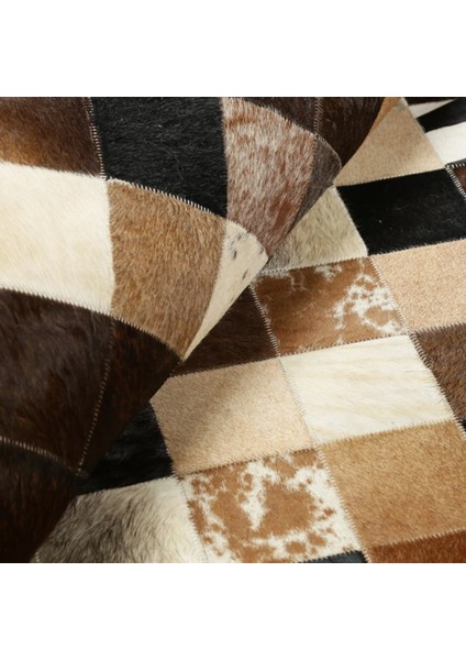 Kahverengi Dana Derisi Patchwork Halı 120 x 180 cm