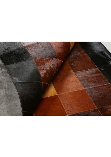 Çok Renkli Patchwork Dana Derisi Halı 200 x 300 cm