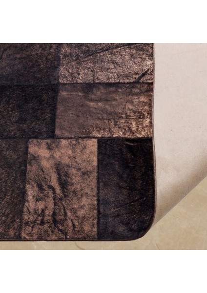 Bronz Varaklı Dana Derisi Patchwork Halı 160 x 230 cm