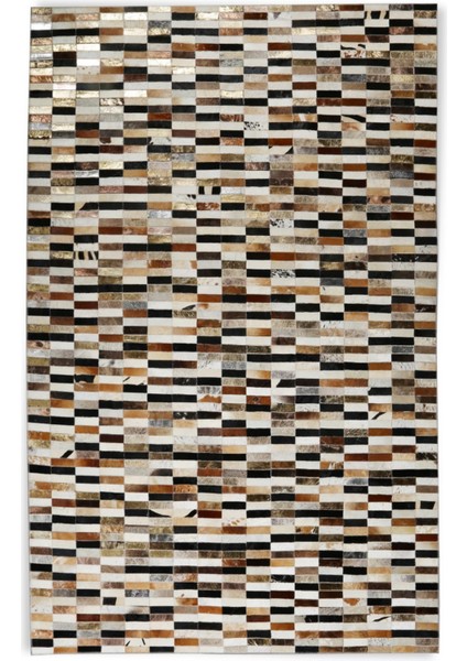 Kahverengi Dana Derisi Patchwork Halı 170 x 240 cm