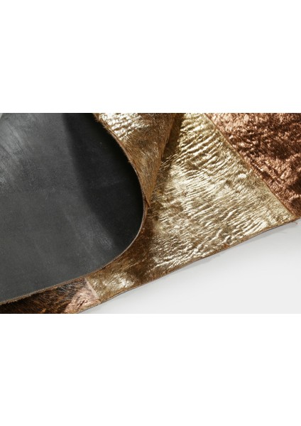 Kahverengi Krem Bronz Dana Derisi Halı 80 x 150 cm