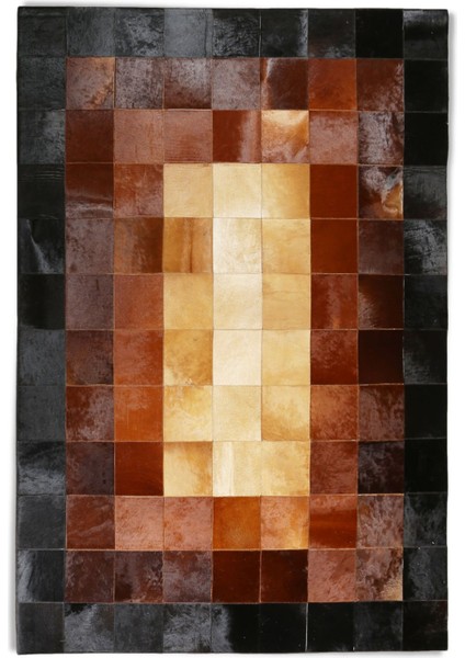 Çok Renkli Patchwork Dana Derisi Halı 240 x 340 cm