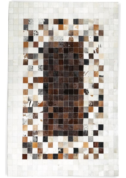 Krem Dana Derisi Patchwork Halı 80 x 150 cm
