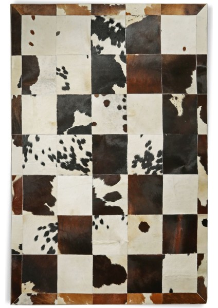 Krem Patchwork Doğal Dana Derisi 80 x 150 cm