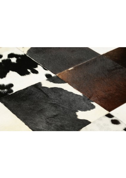 Krem Patchwork Doğal Dana Derisi 80 x 150 cm