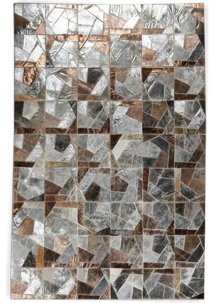Platin Bakır Varaklı Dana Derisi Halı 240 x 340 cm