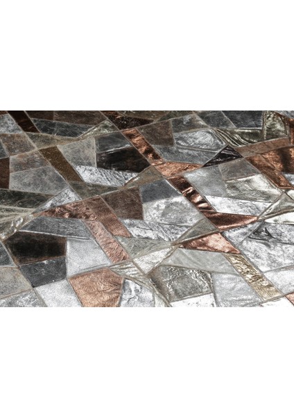 Platin Bakır Varaklı Dana Derisi Halı 240 x 340 cm