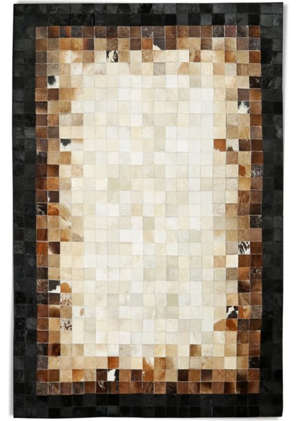Krem & Kahverengi Dana Derisi Patchwork Halı 120 x 180 cm