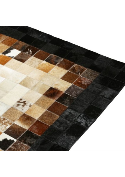 Krem & Kahverengi Dana Derisi Patchwork Halı 120 x 180 cm