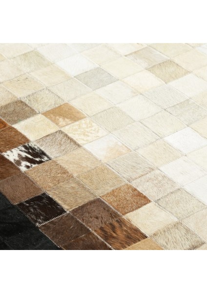 Krem & Kahverengi Dana Derisi Patchwork Halı 120 x 180 cm
