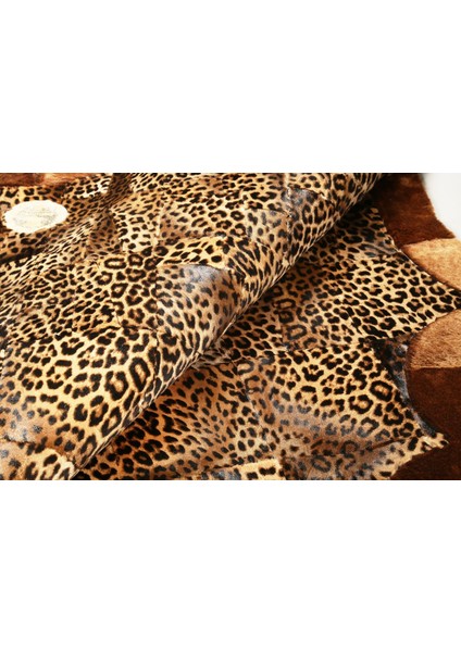 Leopar Desenli Doğal Derihalı 120 x 180 cm
