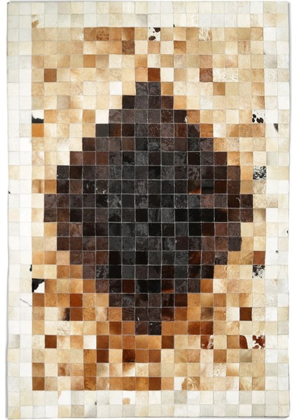 Krem & Kahverengi Dana Derisi Patchwork Halı 200 x 300 cm