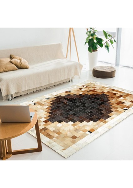 Krem & Kahverengi Dana Derisi Patchwork Halı 200 x 300 cm