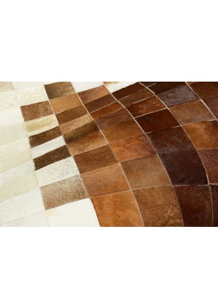 Krem & Kahverengi Doğal Dana Derisi Patchwork Halı 240 x 340 cm fiyatları