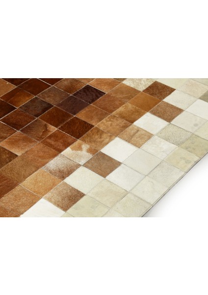 Krem & Kahverengi Doğal Dana Derisi Patchwork Halı 240 x 340 cm fırsatları