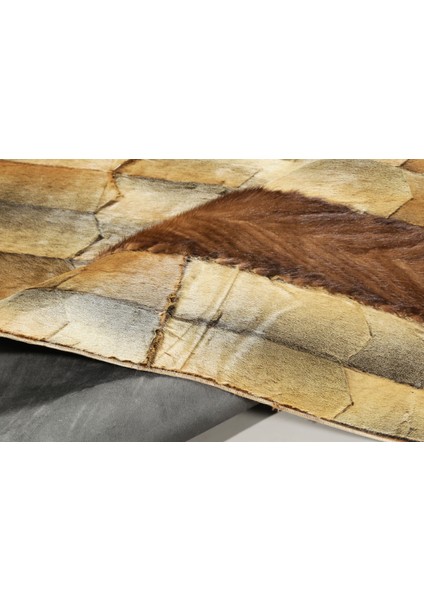 Krem & Kahverengi Ithal Doğal Kürk Halı 80 x 150 cm modelleri