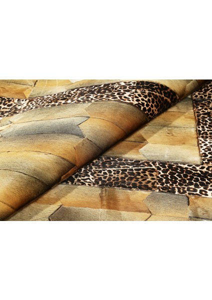 Leopar Dana Derisi Bordürlü Doğal Kürk Halı 240 x 340 cm modelleri