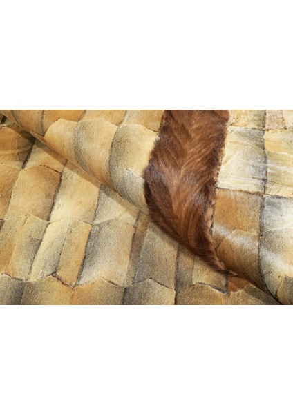 Krem & Kahverengi Ithal Doğal Kürk Halı 240 x 340 cm fırsatları