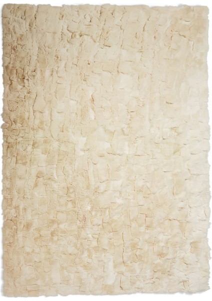 Krem Doğal Kürk Halı 80 x 150 cm