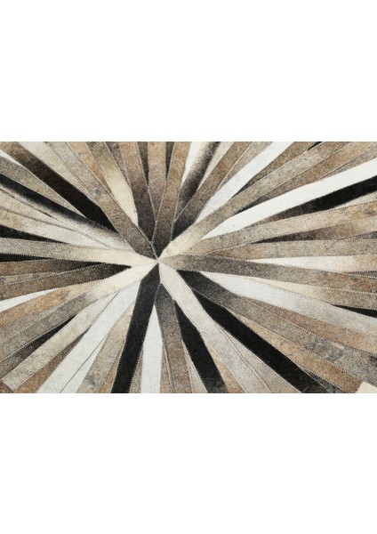 Siyah Beyaz Çizgili Patchwork Dana Derisi 200 x 200 cm indirimleri