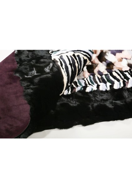 Çok Renkli Doğal Kürk Halı 170 x 240 cm modelleri