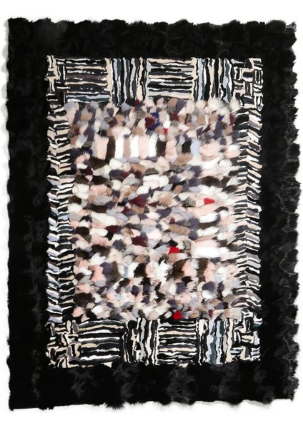 Çok Renkli Doğal Kürk Halı 160 x 230 cm
