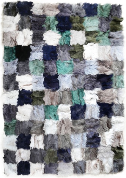 Çok Renkli Doğal Kürk Halı 160 x 230 cm