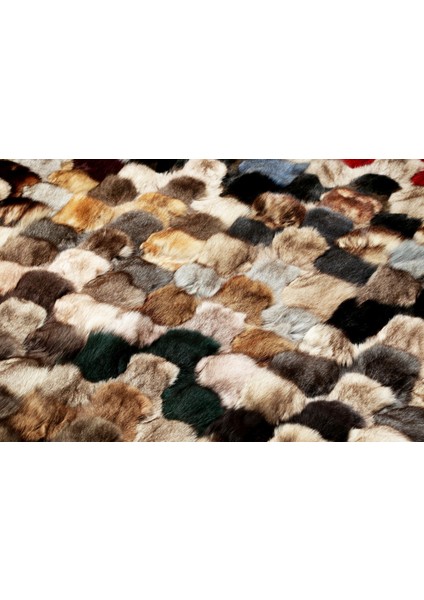 Çok Renkli Doğal Kürk Halı 120 x 180 cm fiyatları