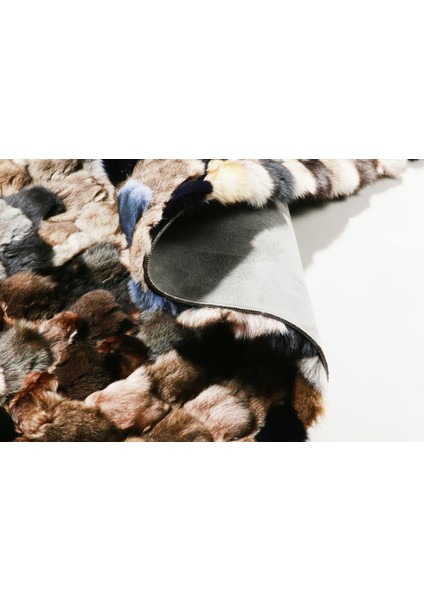 Çok Renkli Doğal Kürk Halı 120 x 180 cm modelleri