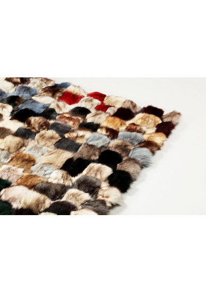Çok Renkli Doğal Kürk Halı 120 x 180 cm fırsatları